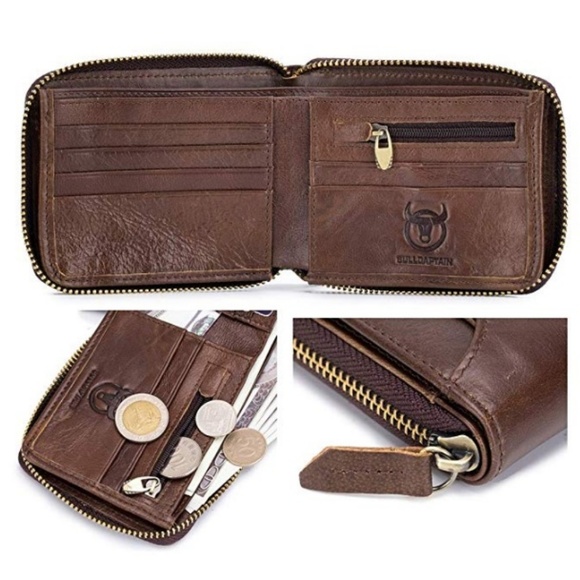 BullCaptain Other - BULLCAPTAIN Leather Antimagnetic RFID Mens Wallet